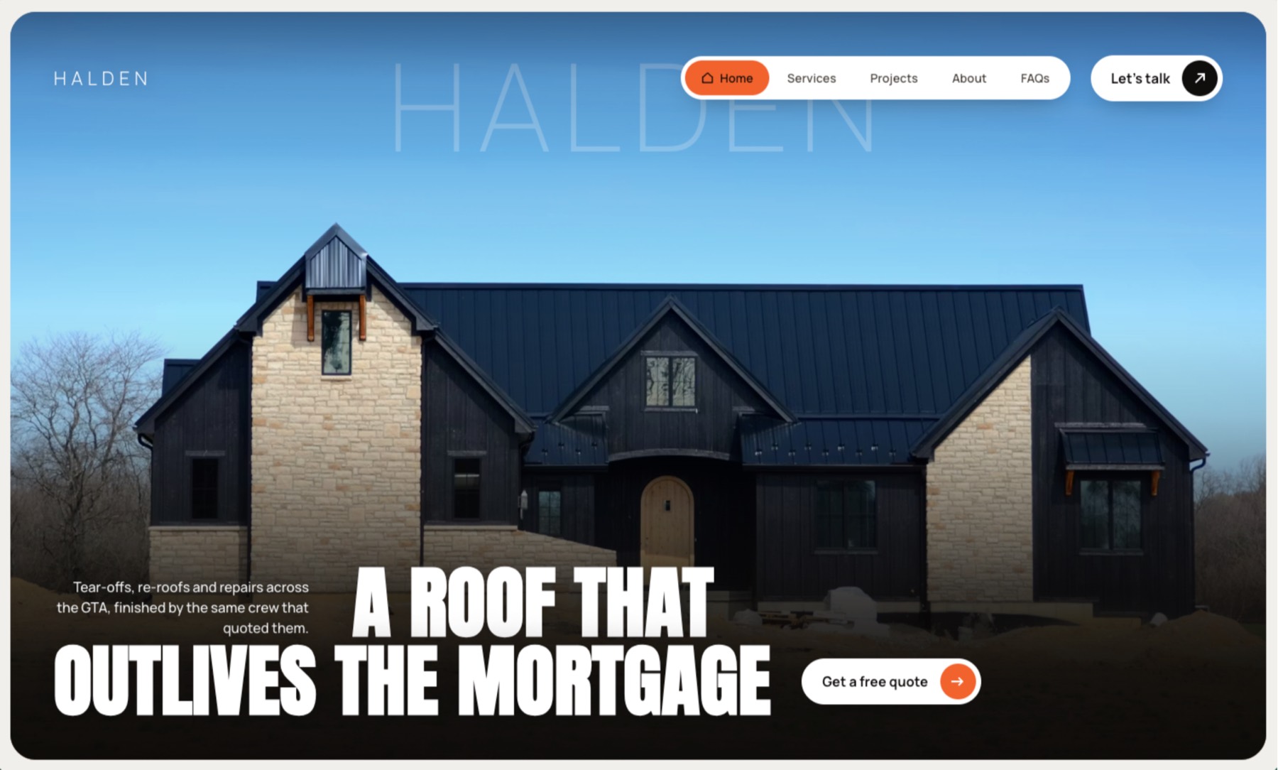 Halden Roofing website design by Dev Websites