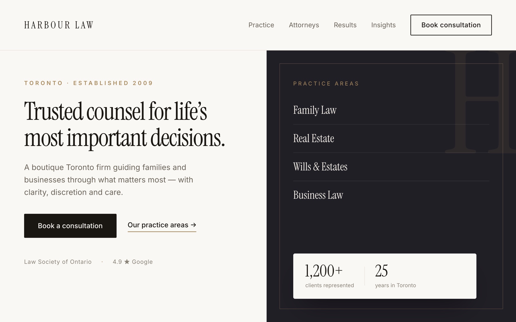 Harbour Law website